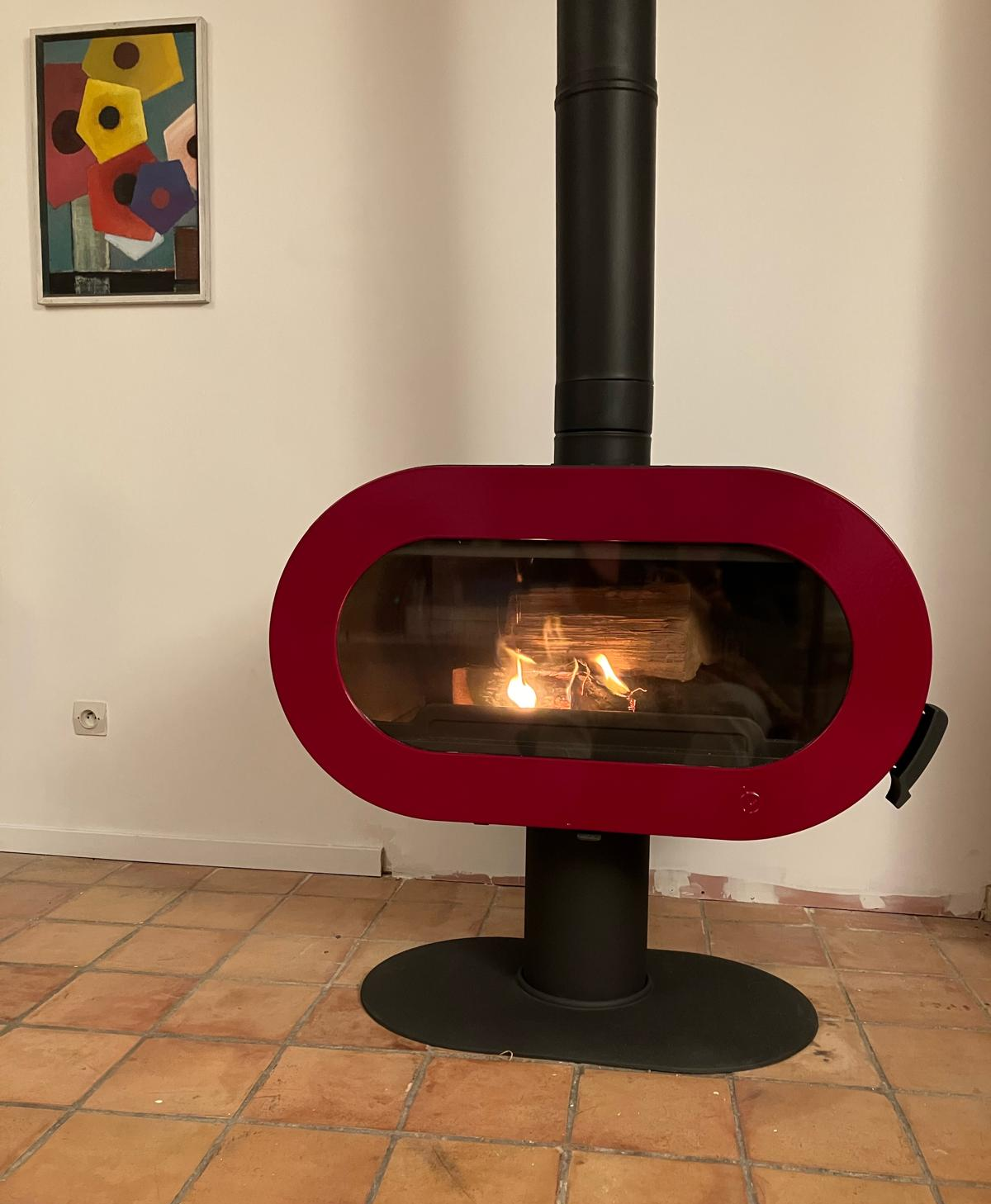 Ramonage d'un poêle à bois à Tressan